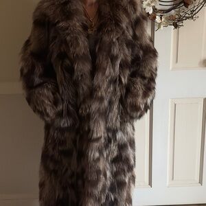 Beautiful, very heavy raccoon fur coat